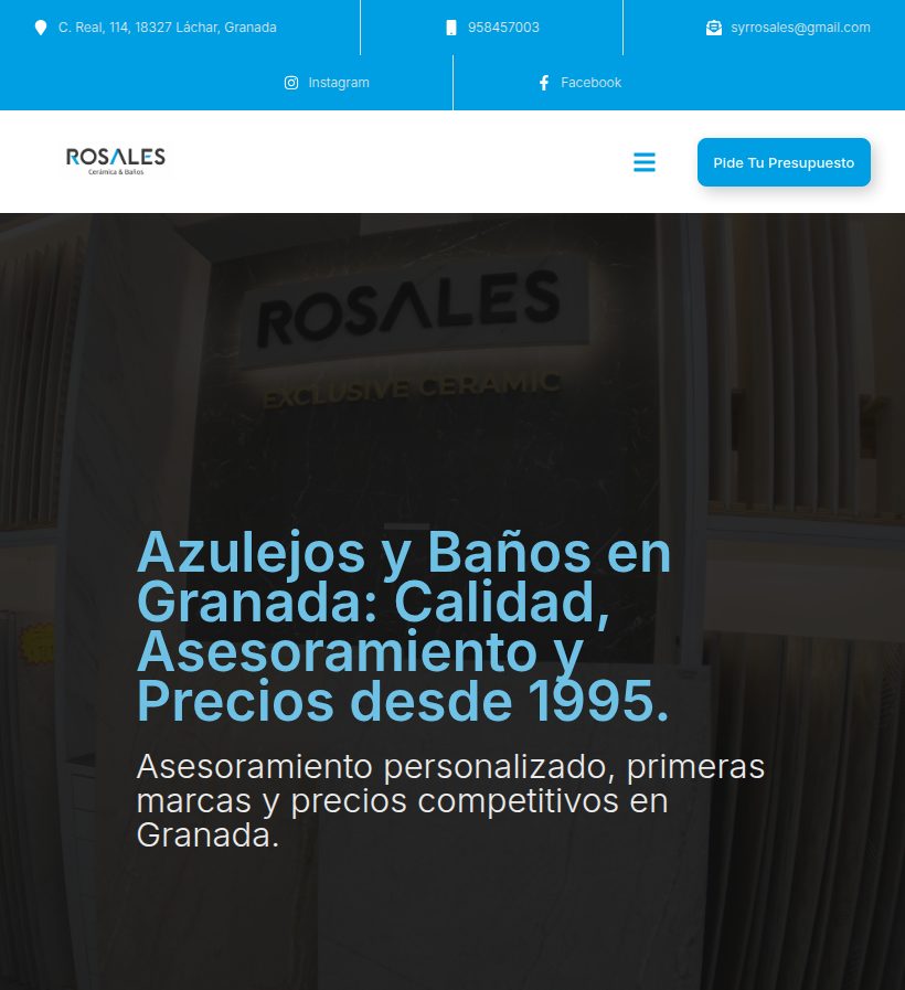 Web de Cerámica y Baños Rosales